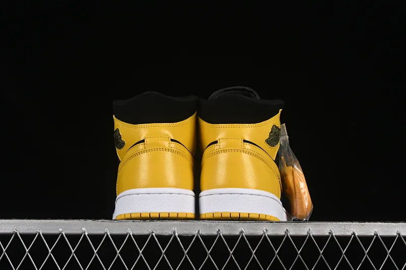 All categories Air Jordan Jordan series basketball shoes Air Jordan 1 Mid Air Jordan 1 Mid AJ1 Joe 1 black and yellow mid-top cultural and casual sneakers HJ6654-071